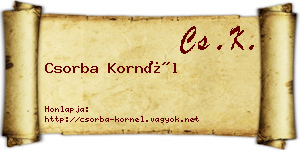 Csorba Kornél névjegykártya