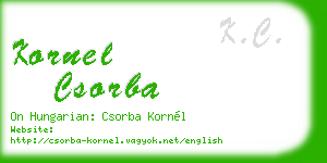 kornel csorba business card