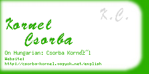 kornel csorba business card